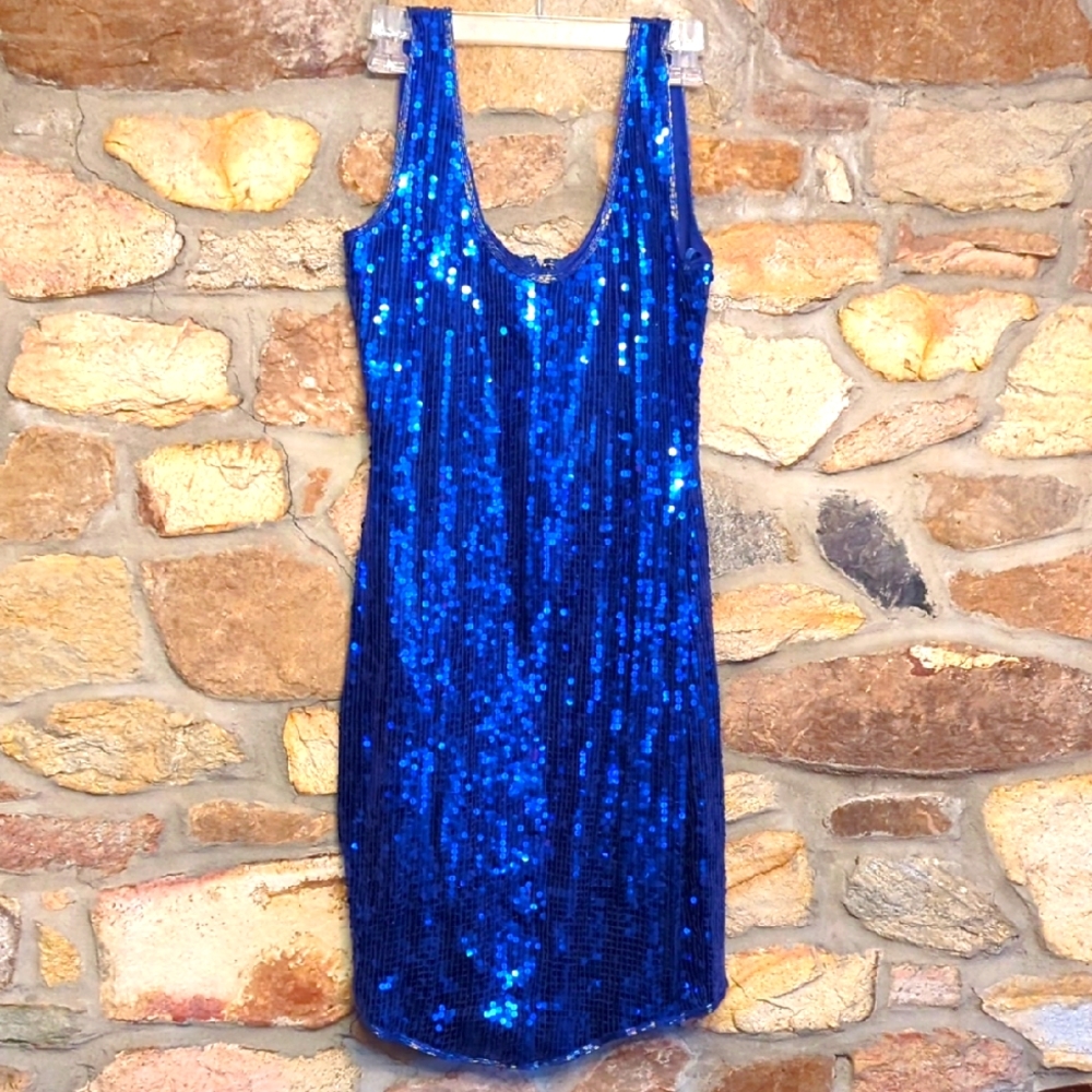 Expressions Blue Sequin Dress